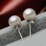 New Simple S 9 2 5 Exquisite Round Pearl Geometric Jewelry ring for women Engagement Wedding Gift Ear Pin Ear Studs earring - Image 2