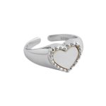 925 Sterling Silver Love Heart Shell Finger Ring For Women Fashion Party Wedding Jewelry Ring Gift S-R952 - Image 5