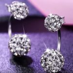 Women 's Luxury Shambhala Crystal Ball Stud Earrings Fashion Silver Plated Jewelry Temperament Princess Stud Earrings - Image 3