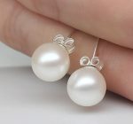New Simple S 9 2 5 Exquisite Round Pearl Geometric Jewelry ring for women Engagement Wedding Gift Ear Pin Ear Studs earring - Image 3