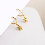 925 Sterling Silver Starfish Hoop Earring for Women Geometric Gold Silver Jewelry Wholesale S-E1388 - Image 2