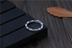 Real S 999 Silver Fine Jewelry for Women Handmade Engraved Fishes Finger Rings - Image 5
